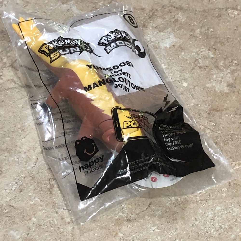 Pokémon Sun and Moon Yungoos New in Package McDonald’s Toy w/ Pokémon TCG Card